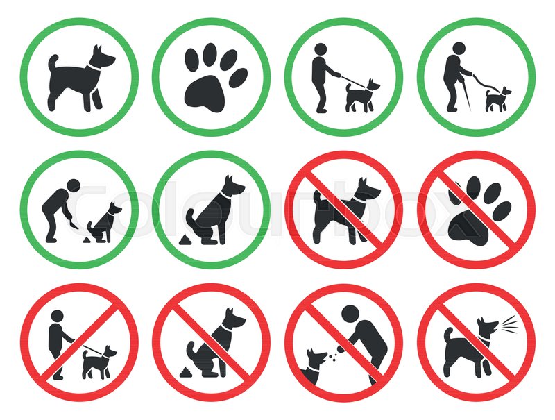 800x605 Dog Friendly And Dog Restriction Stock Vector Colourbox