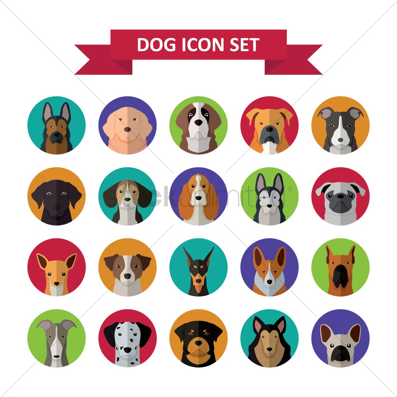 1300x1300 Free Dog Icon Set Vector Image