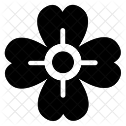 256x256 Four Petals Flower Icon Of Glyph Style