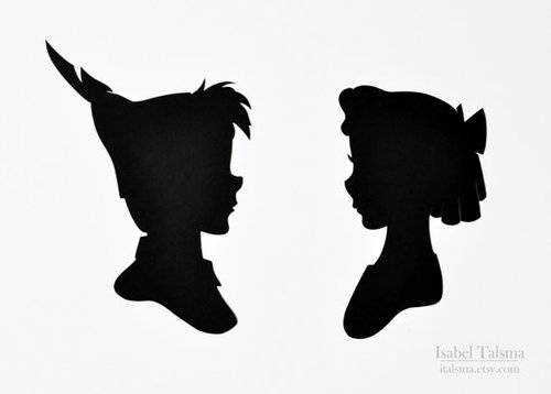 500x358 Peter Pan And Wendy Darling Disney Silhouettes
