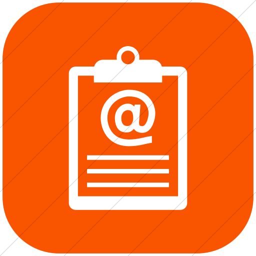 512x512 Iconsetc Flat Rounded Square White On Orange Iconathon E