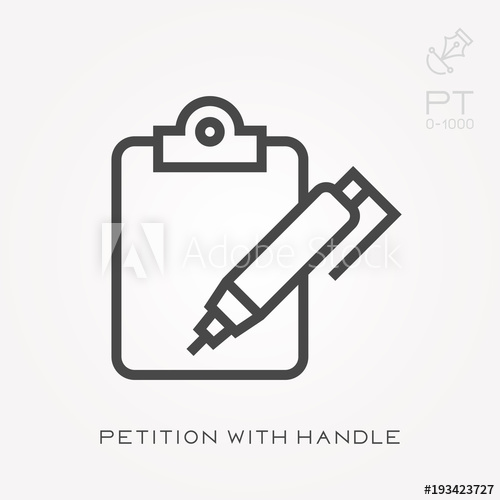 500x500 Line Icon Petition With Handle