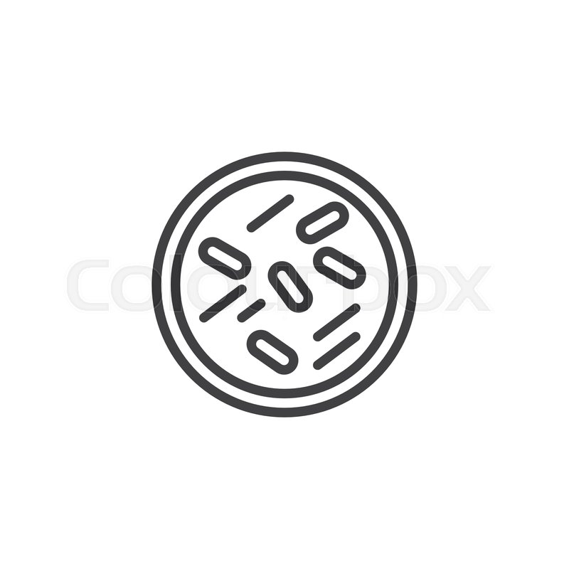 800x800 Bacteria In Petri Dish Outline Icon Stock Vector Colourbox