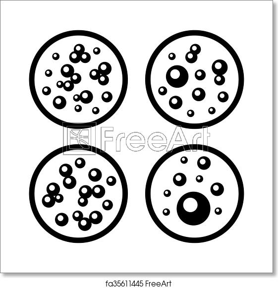 561x581 Free Art Print Of Petri Dishes With Bacteria Icons Set Vector
