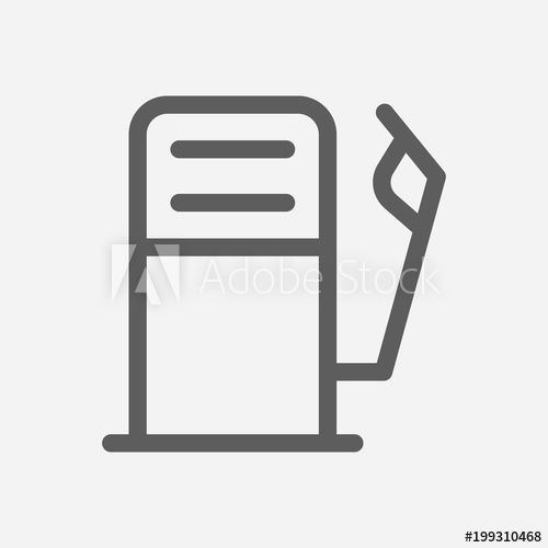 500x500 Gas Station Icon Line Symbol Isolated Vector Illustration