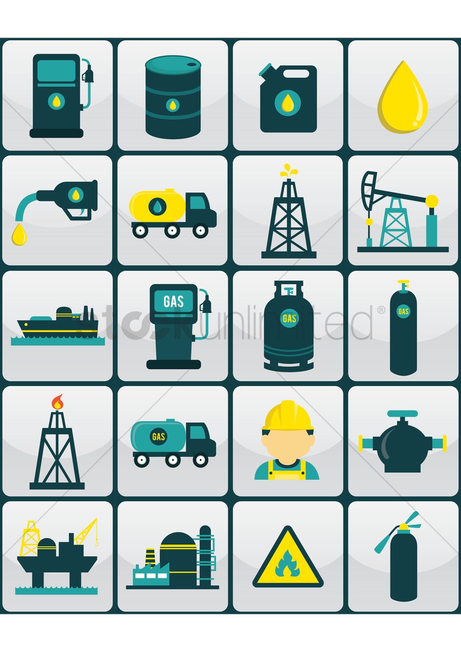919x1300 Oil Gas And Petroleum Icon Set Vector Image