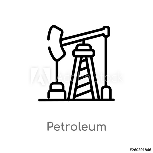 500x500 Outline Petroleum Vector Icon Isolated Black Simple Line Element