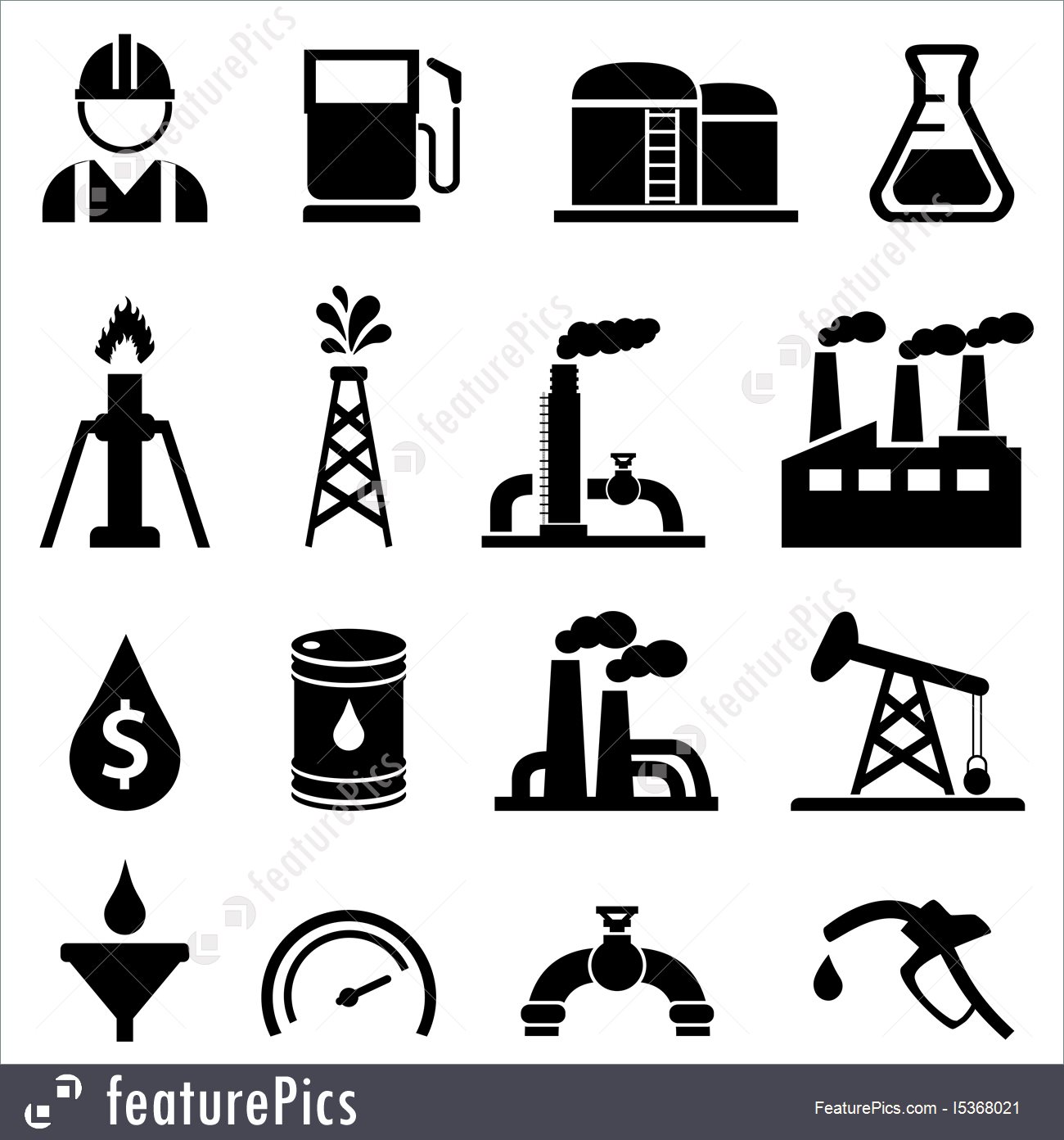 1300x1392 Oil And Petroleum Icon Set Stock Illustration