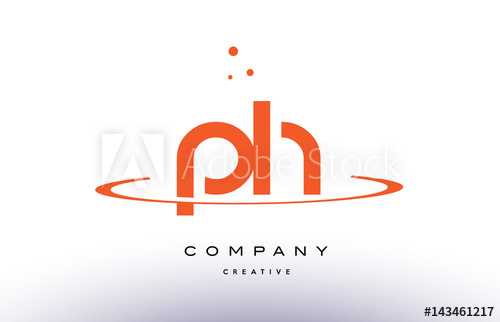 500x322 Ph P H Creative Orange Swoosh Alphabet Letter Logo Icon