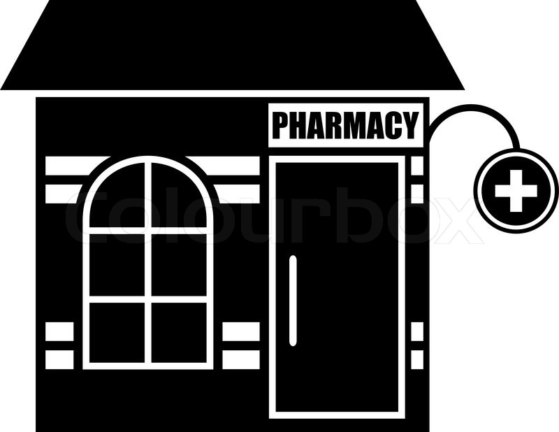 800x618 Black Icon Of Pharmacy Stock Vector Colourbox