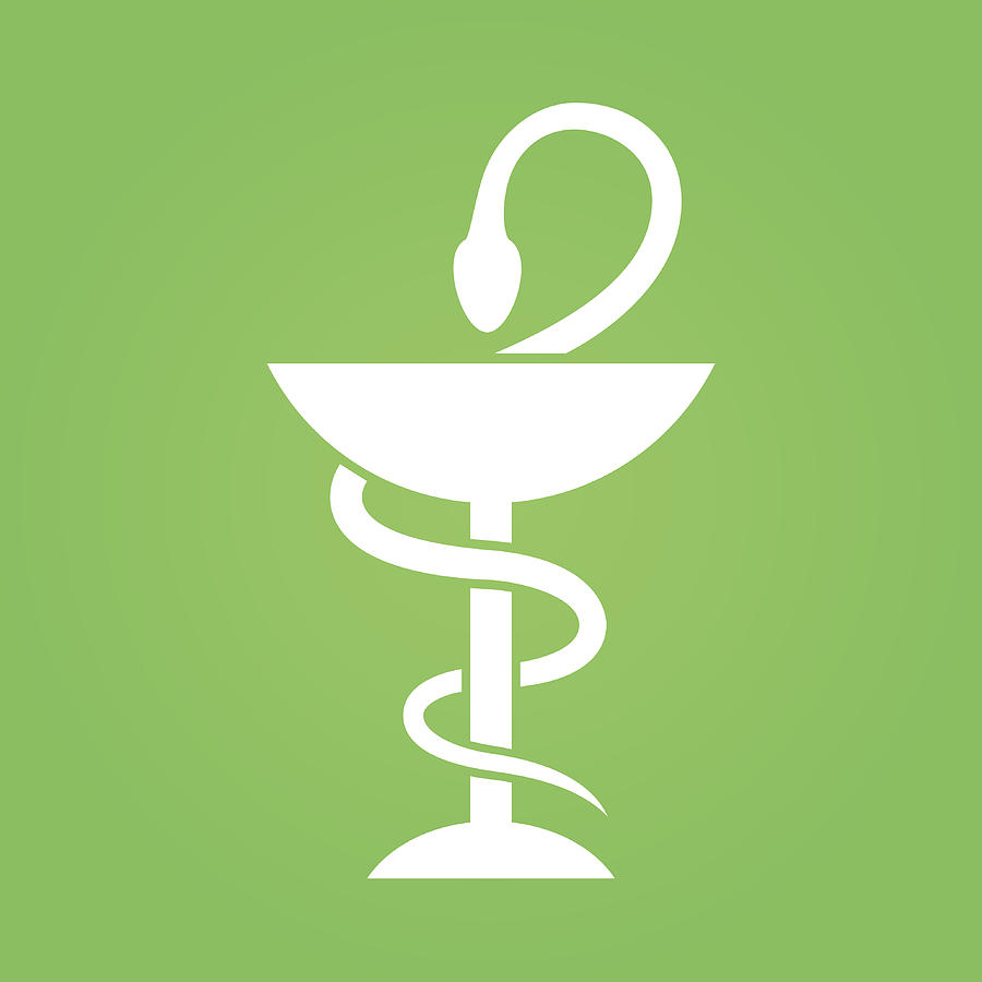 900x900 Pharmacy Icon Simple Flat White Pharmacy Symbol On Green Backgr
