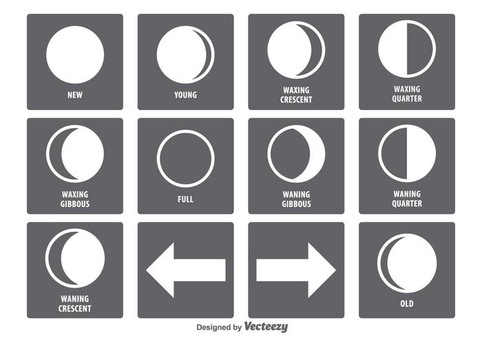 700x490 Moon Phase Icon Set
