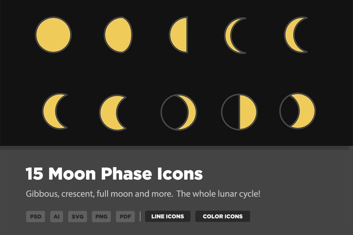 1160x772 Moon Phases Icon Pack A Simple And Stylish Collection Of Moon