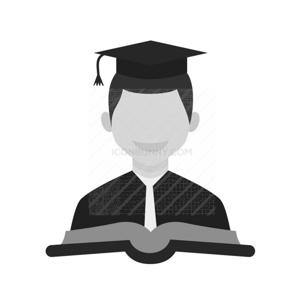 600x600 Student Male Greyscale Icon