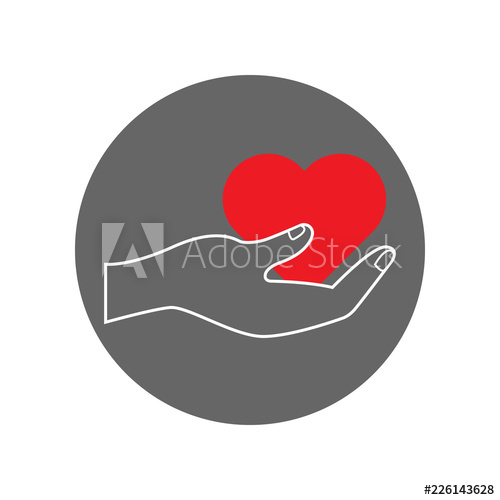 500x500 Hand Holding Heart Philanthropy Symbol Vector Icon