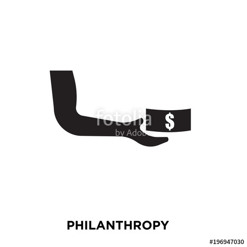 500x500 Philanthropy Icon On White Background, In Black, Vector Icon