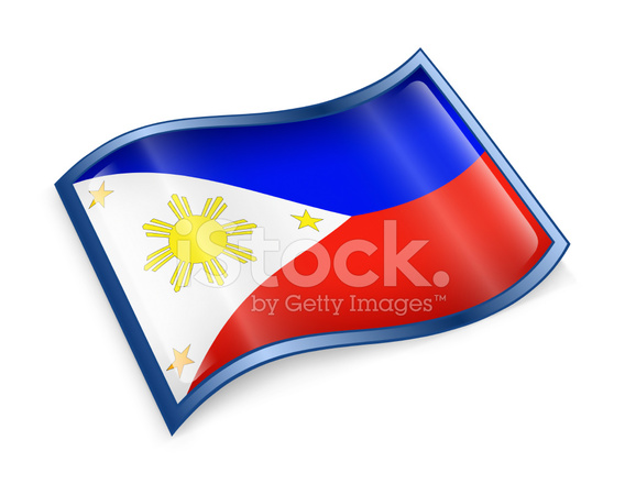 568x440 Philippines Flag Icon, Isolated On White Stock Photos