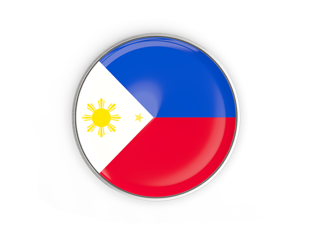 640x480 Round Button With Metal Frame Illustration Of Flag Of Philippines