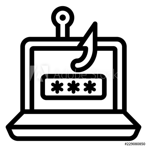 500x500 Laptop Phishing Icon Outline Laptop Phishing Vector Icon For Web