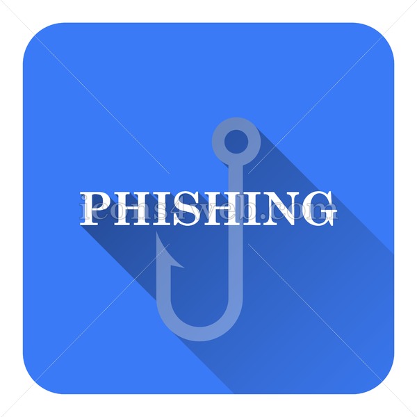 600x600 Phishing Flat Icon With Long Shadow Vector