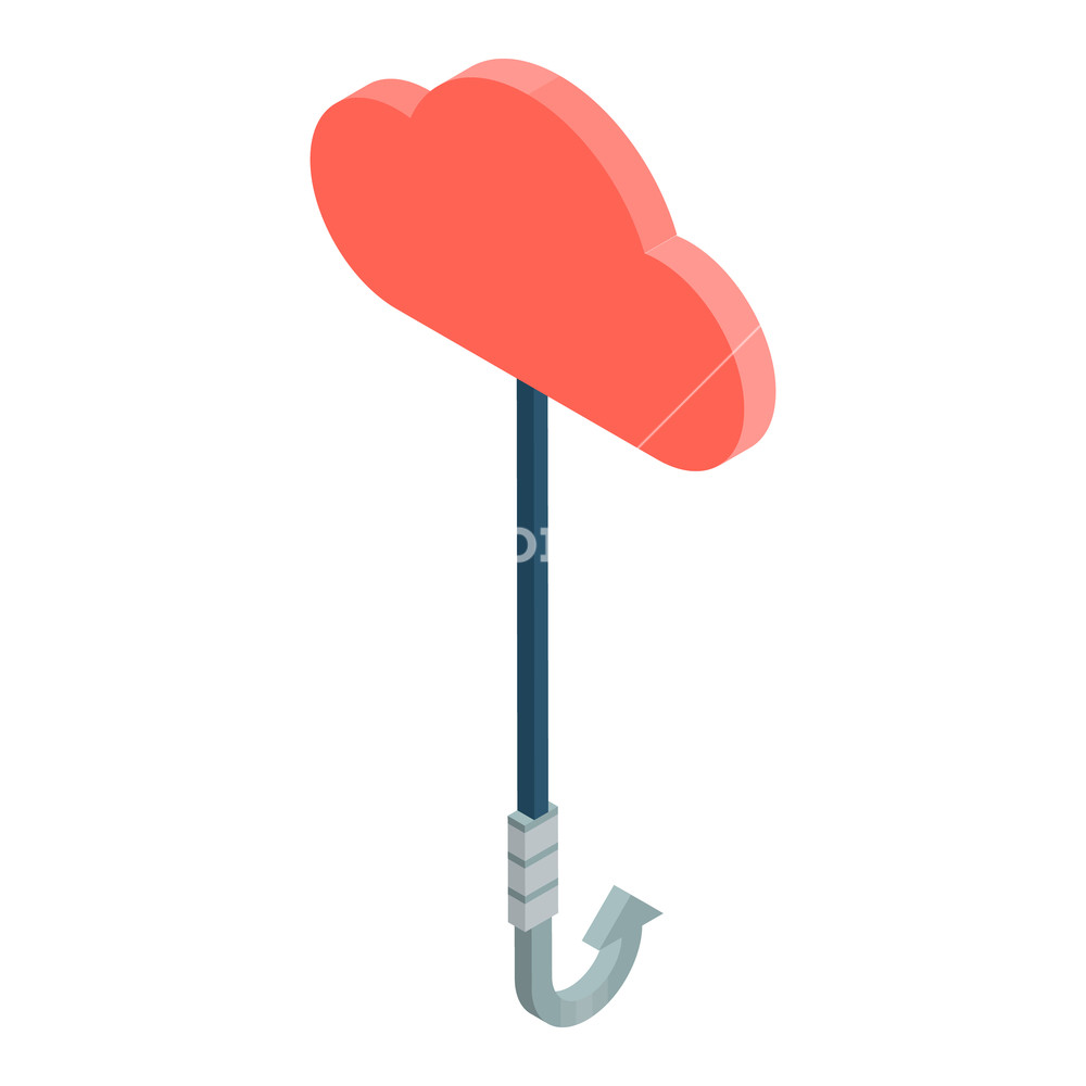 1000x1000 Red Cloud Phishing Icon Isometric Of Red Cloud Phishing Vector