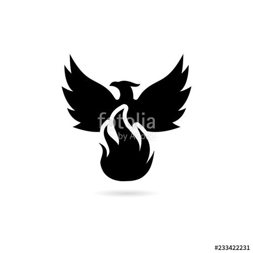500x500 Black Phoenix Logo, Phoenix Icon Stock Photo And Royalty Free