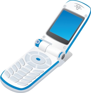 374x384 Phone Icon Colored Classical Design Folding Model Free Vector