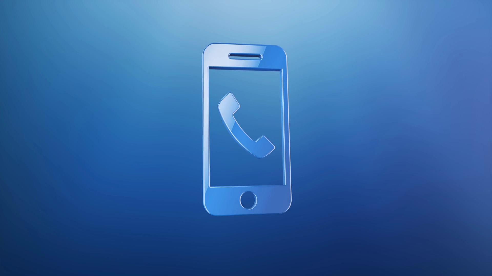 1920x1080 Animated Mobile Call Blue Icon Loop Modules For Edit With Alpha