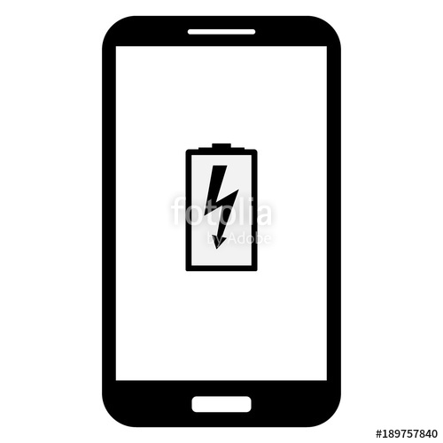 Smartphone With Empty Charging Battery Icon On Screen Vector 500x500 Smartphone With Empty Charging Battery Icon On Screen Vector