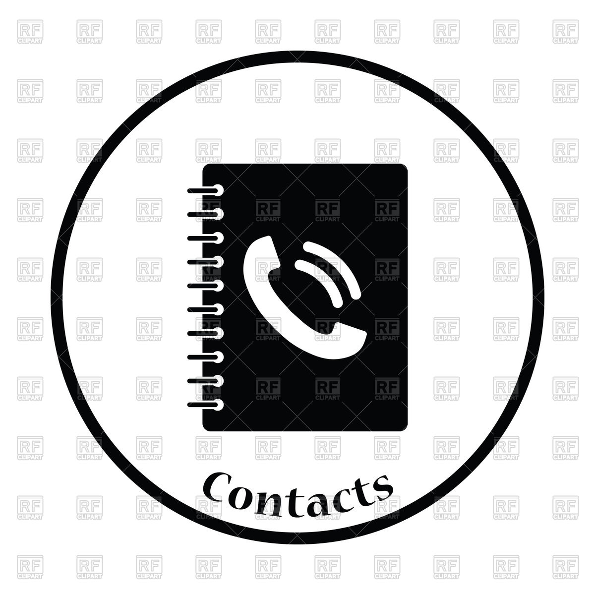 1200x1200 Thin Circle Design Of Phone Book Icon Vector Image Of Icons
