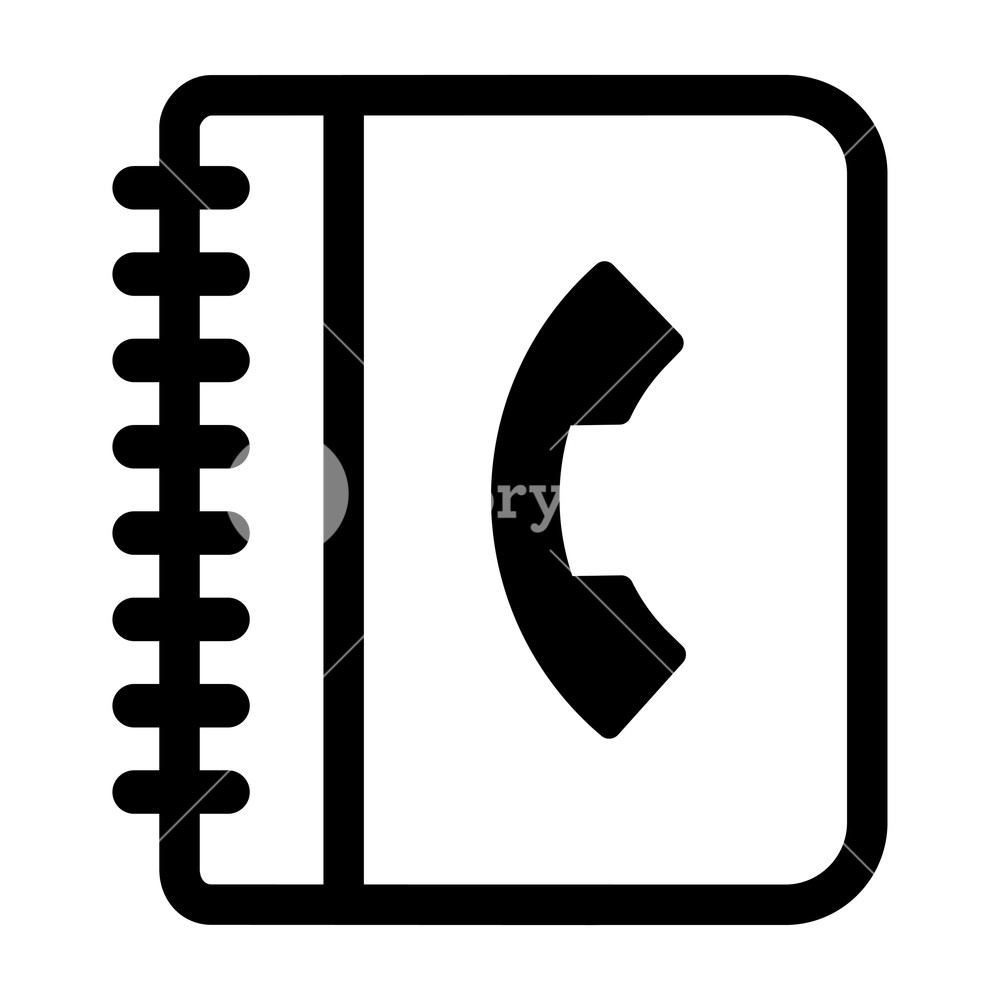 1000x1000 Illustration Of Phone Book Icon On White Background Royalty Free