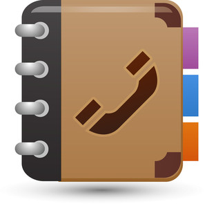 300x295 Phone Book Brown Lite Media Icon Royalty Free Stock Image