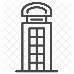 256x256 Phone Booth Icon Of Line Style