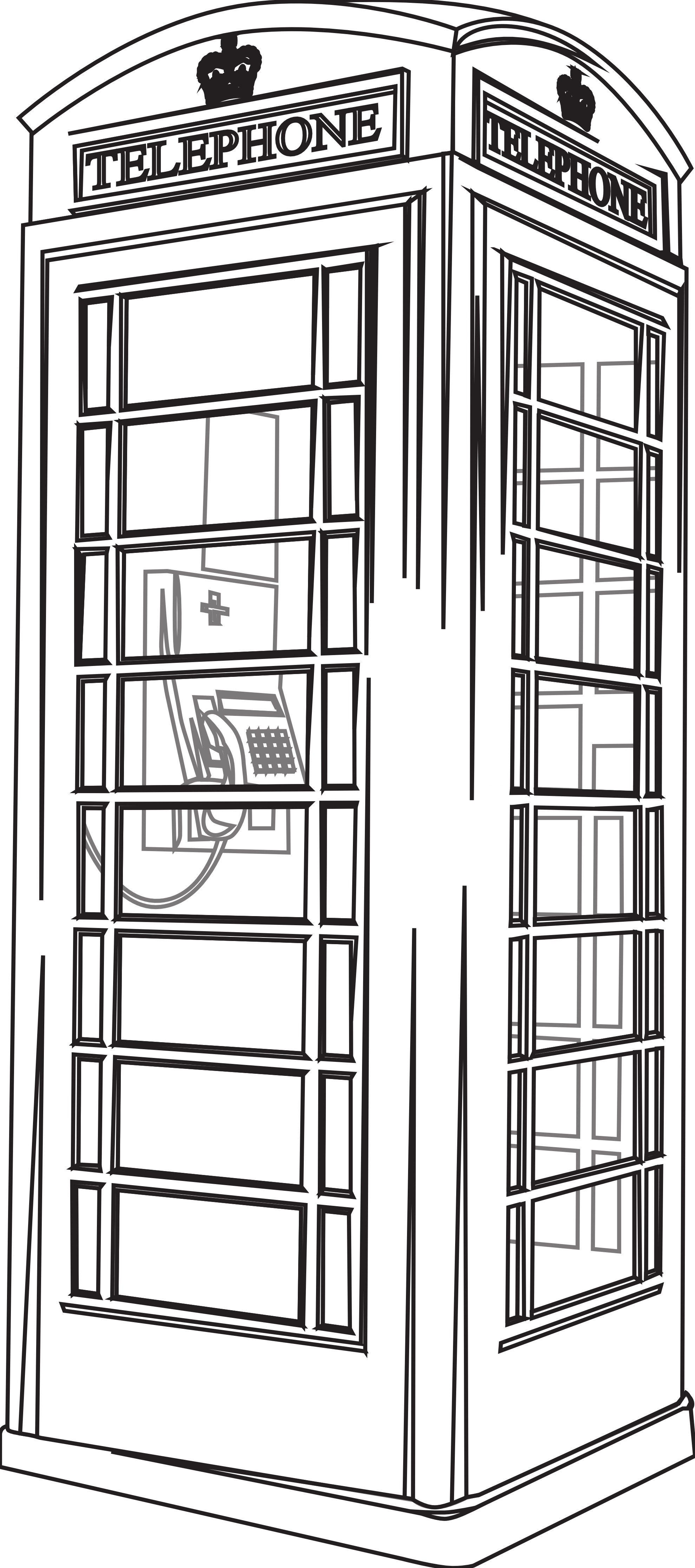 1979x4464 Black And White London Phone Booth Icons Png