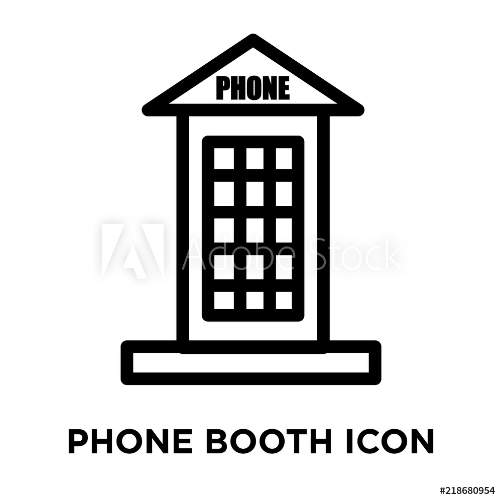 1000x1000 Photo Art Print Phone Booth Icons Isolated On White Background