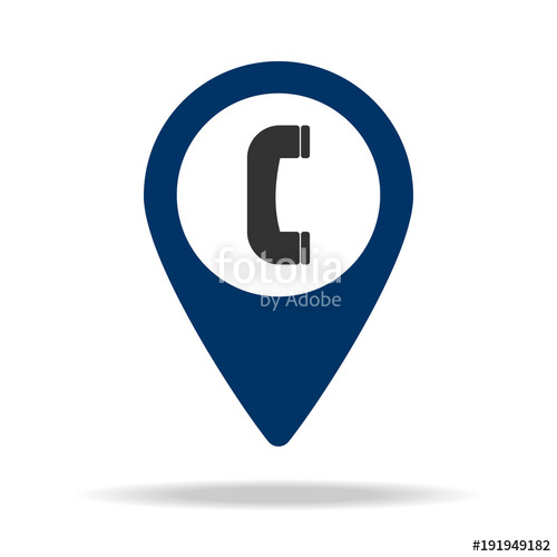 500x500 Phone Booth In Blue Map Pn Element Of Map Point For Mobile