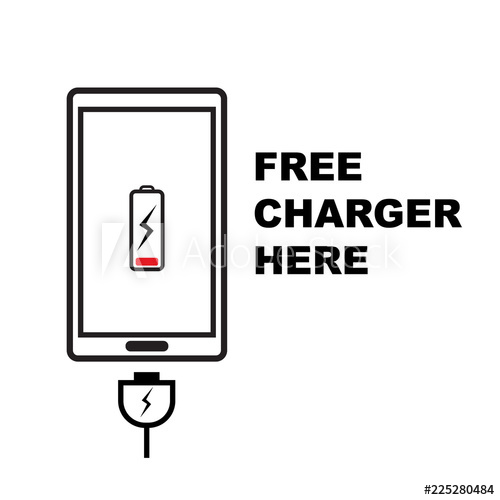 Free Phone Charger Icon On White Background 500x500 Free Phone Charger Icon On White Background