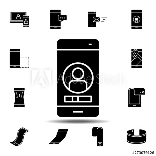 500x500 Smartphone, Phone, Contact Icon Simple Glyph, Flat Vector Element