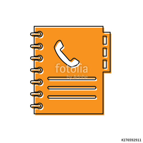 500x500 Orange Phone Book Icon Isolated On White Background Address Book
