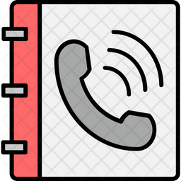 256x256 Phone Directory Icon Of Colored Outline Style