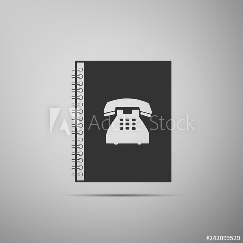 500x500 Phone Book Icon Isolated On Grey Background Address Book