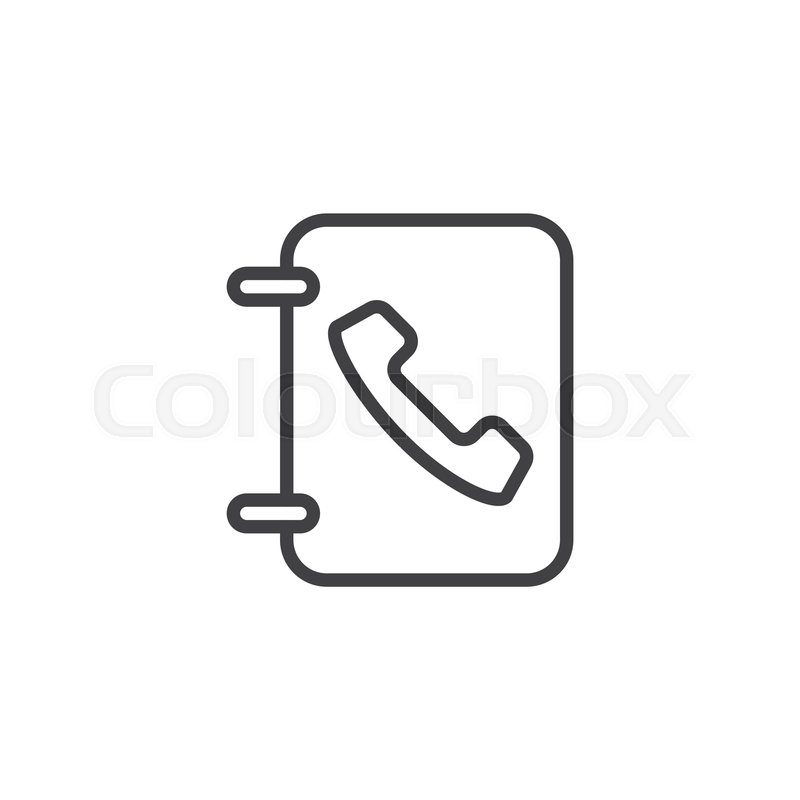800x800 Phone Book Line Icon Linear Style Stock Vector Colourbox