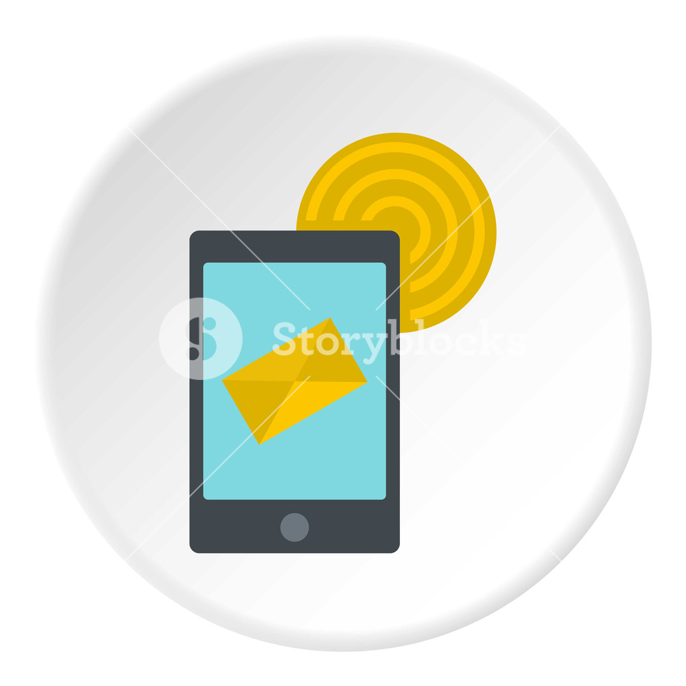 1000x1000 Smart Phone Sending Email Icon In Flat Circle Isolated Vector