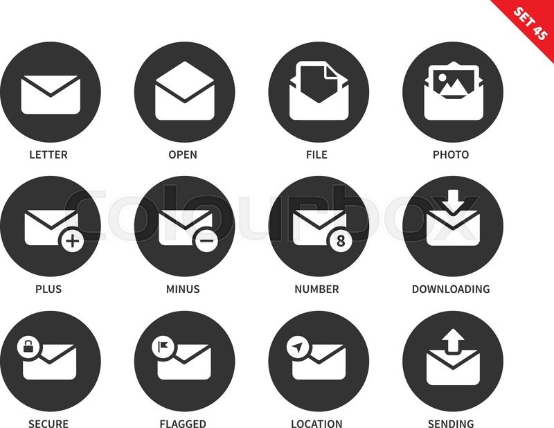 800x618 Email Vector Icons Set Web Stock Vector Colourbox