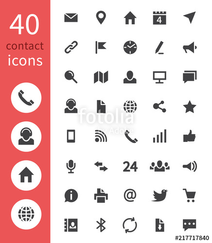 436x500 Contact Web Icons Telephone, Home Address, Email And Website