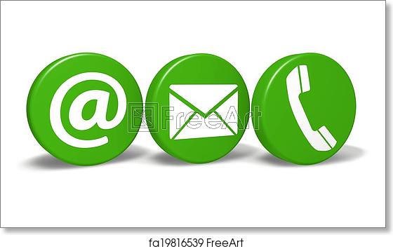 560x355 Free Art Print Of Website Contact Green Icons Website