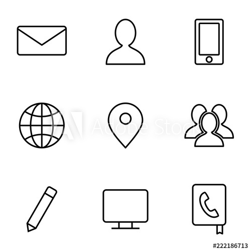 500x500 Web Icons Email, Contact, Location, Phone, Call, Web
