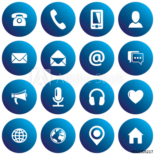 500x500 Blue Spherical Communication Icon Set Vector Images For Business