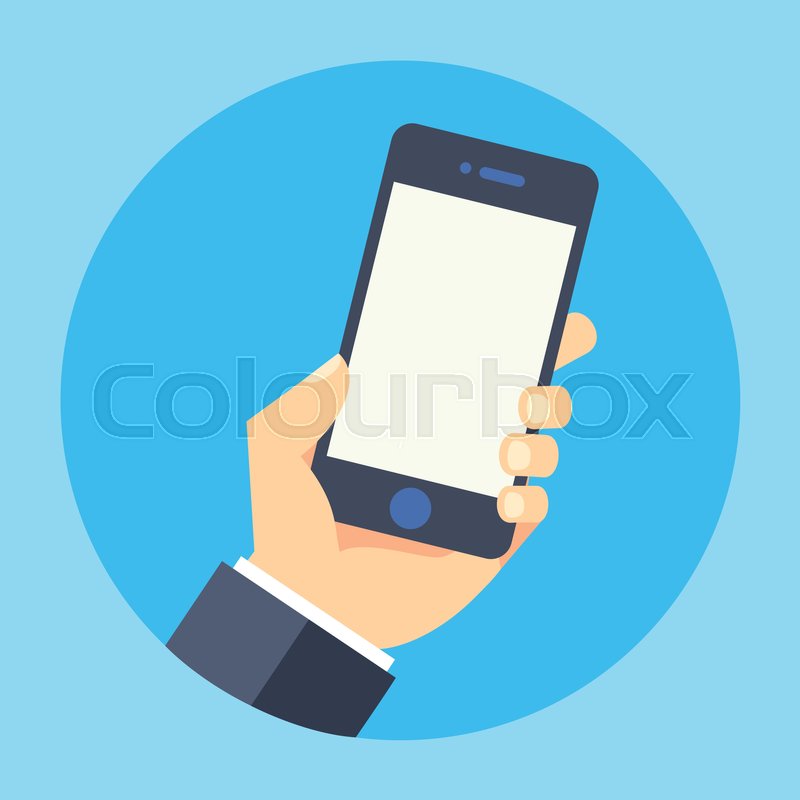 800x800 Hand Holding Smart Phone Flat Icon Stock Vector Colourbox