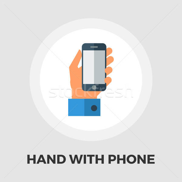600x600 Hands Holding Mobile Phone Flat Icon Vector Illustration Oleksii